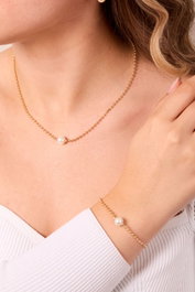 Heliophilia Silver Conjunto de Collar y Pulsera de Metal Dorado CSET9965